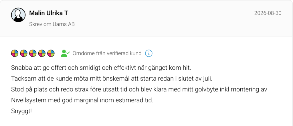 Social Proof - nöjd kund recension